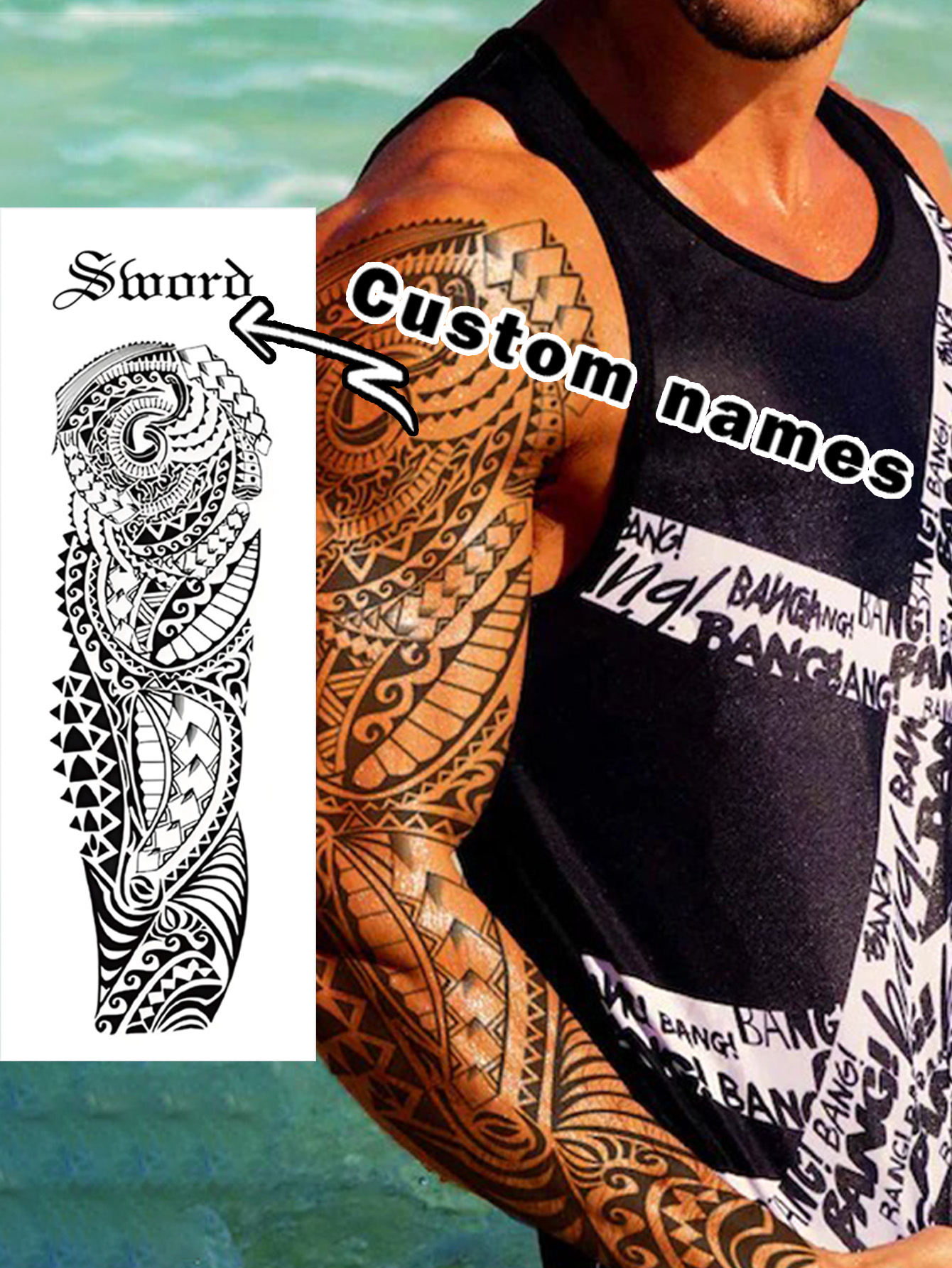 Temporary Waterproof Tattoo Design Festival Role Playing Body Art